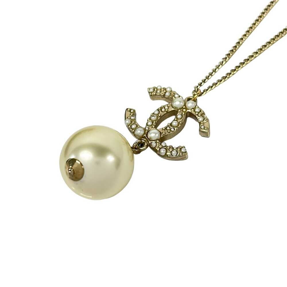 Chanel Necklace Gold Cream Hardware Faux Pearl